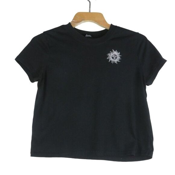 Justify Crop Top T-Shirt Women's Size Small Black Short Sleeve - Picture 1 of 11